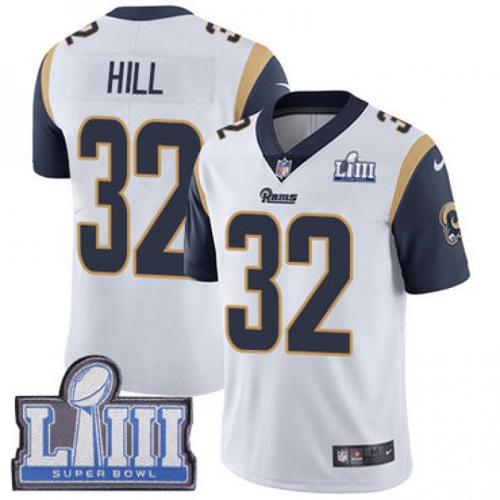 #32 Limited Troy Hill White Nike NFL Road Youth Jersey Los Angeles Rams Vapor Untouchable Super Bowl LIII Bound