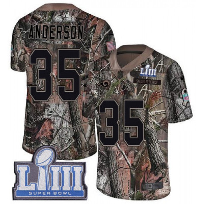 #35 Limited C.J. Anderson Camo Nike NFL Youth Jersey Los Angeles Rams Rush Realtree Super Bowl LIII Bound