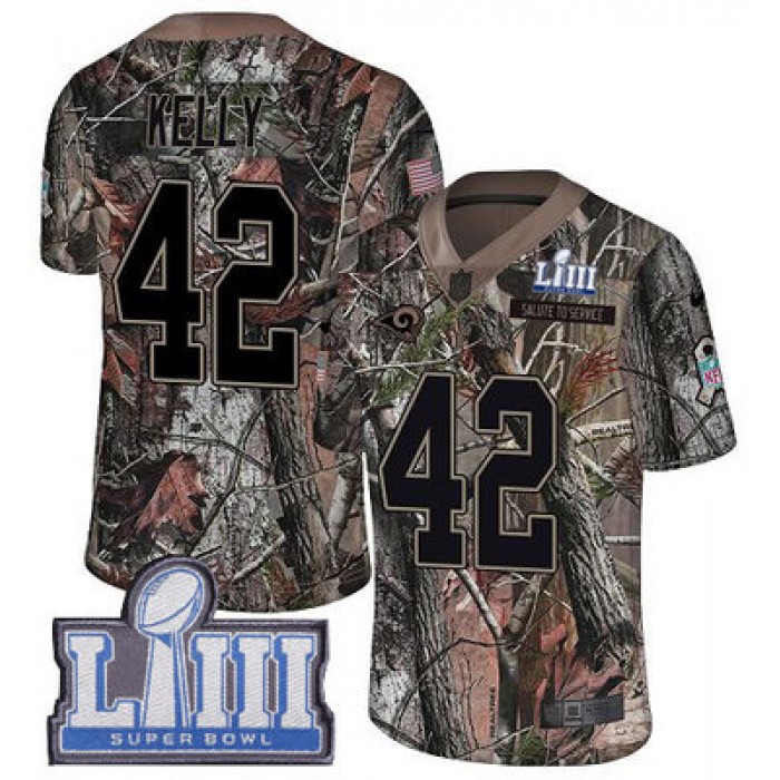 #42 Limited John Kelly Camo Nike NFL Youth Jersey Los Angeles Rams Rush Realtree Super Bowl LIII Bound