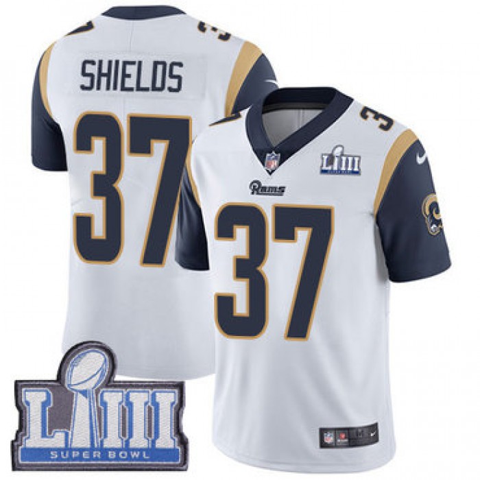 #37 Limited Sam Shields White Nike NFL Road Youth Jersey Los Angeles Rams Vapor Untouchable Super Bowl LIII Bound