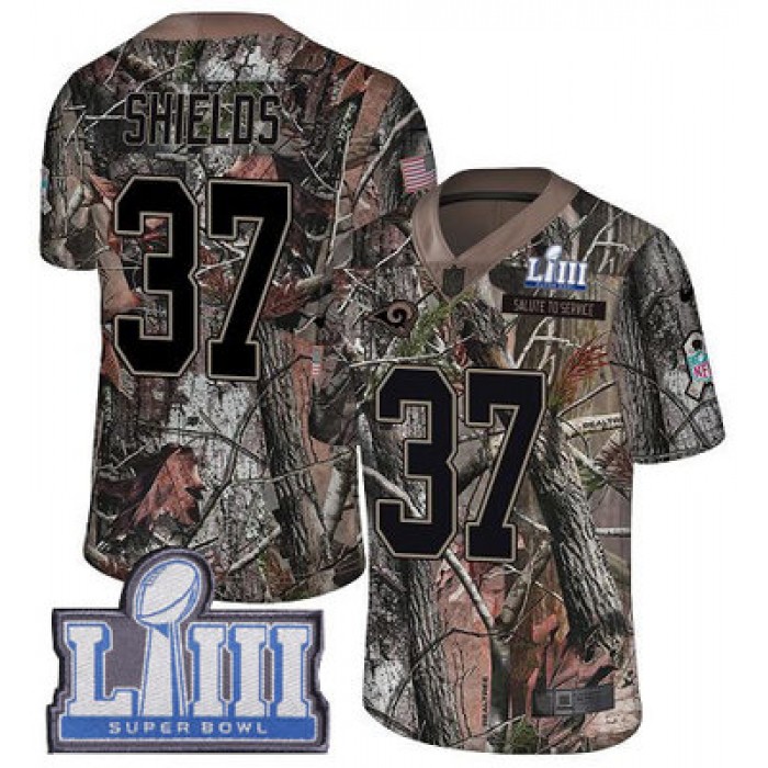 #37 Limited Sam Shields Camo Nike NFL Youth Jersey Los Angeles Rams Rush Realtree Super Bowl LIII Bound