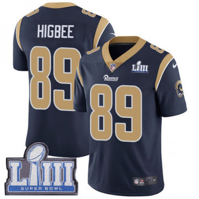 Youth Los Angeles Rams #89 Tyler Higbee Navy Blue Nike NFL Home Vapor Untouchable Super Bowl LIII Bound Limited Jersey