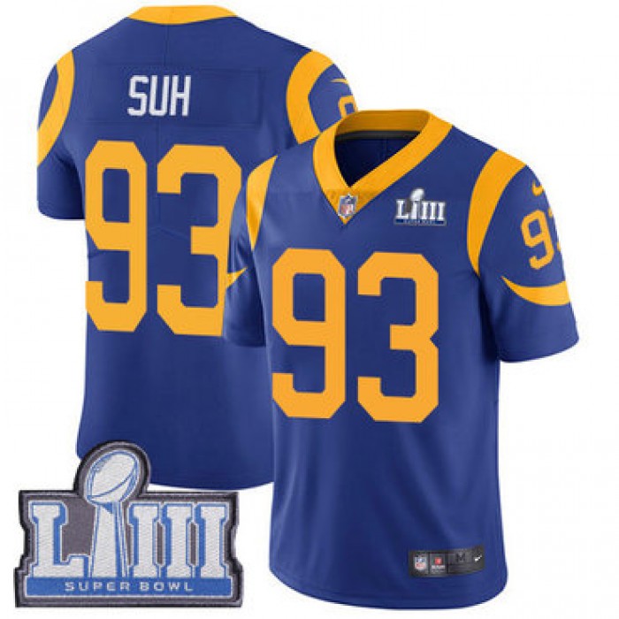 Youth Los Angeles Rams #93 Ndamukong Suh Royal Blue Nike NFL Alternate Vapor Untouchable Super Bowl LIII Bound Limited Jersey