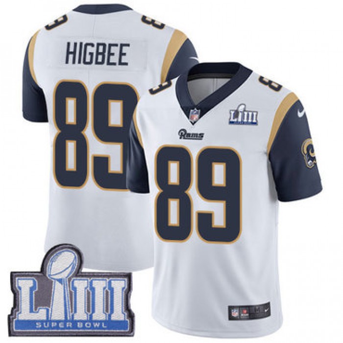 Men's Los Angeles Rams #89 Tyler Higbee White Nike NFL Road Vapor Untouchable Super Bowl LIII Bound Limited Jersey