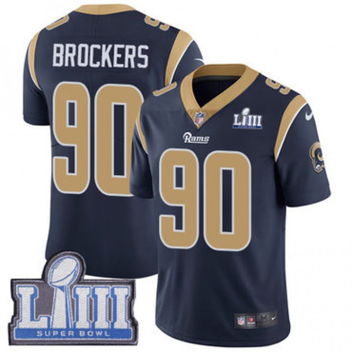 #90 Limited Michael Brockers Navy Blue Nike NFL Home Men's Jersey Los Angeles Rams Vapor Untouchable Super Bowl LIII Bound