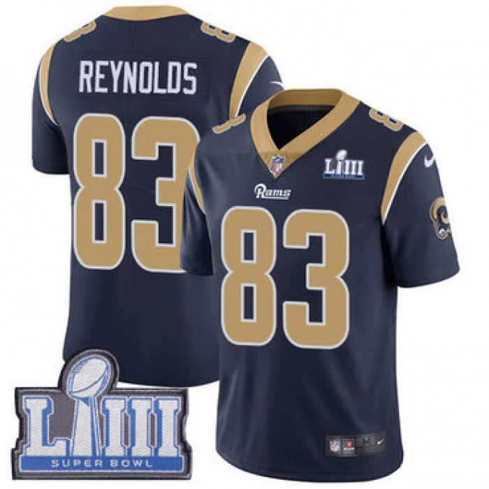Men's Los Angeles Rams #83 Josh Reynolds Navy Blue Nike NFL Home Vapor Untouchable Super Bowl LIII Bound Limited Jersey