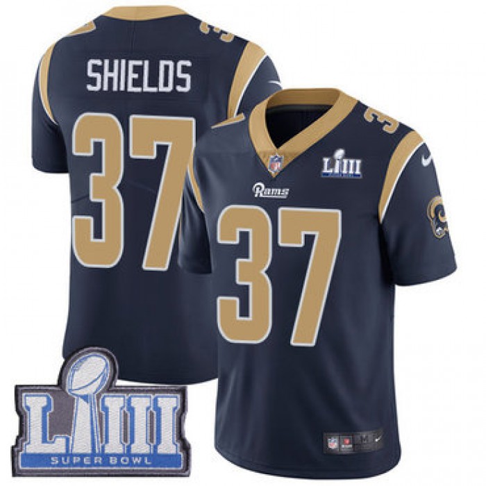 #37 Limited Sam Shields Navy Blue Nike NFL Home Men's Jersey Los Angeles Rams Vapor Untouchable Super Bowl LIII Bound