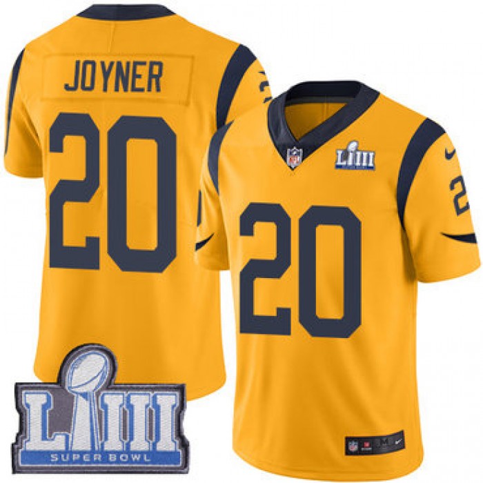 #20 Limited Lamarcus Joyner Gold Nike NFL Men's Jersey Los Angeles Rams Rush Vapor Untouchable Super Bowl LIII Bound