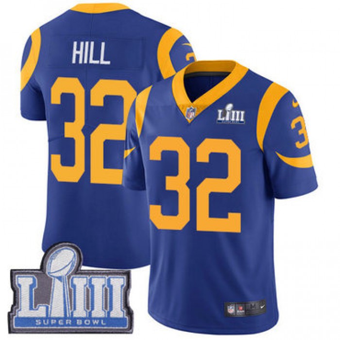 #32 Limited Troy Hill Royal Blue Nike NFL Alternate Men's Jersey Los Angeles Rams Vapor Untouchable Super Bowl LIII Bound
