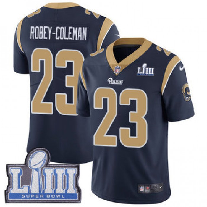#23 Limited Nickell Robey-Coleman Navy Blue Nike NFL Home Men's Jersey Los Angeles Rams Vapor Untouchable Super Bowl LIII Bound