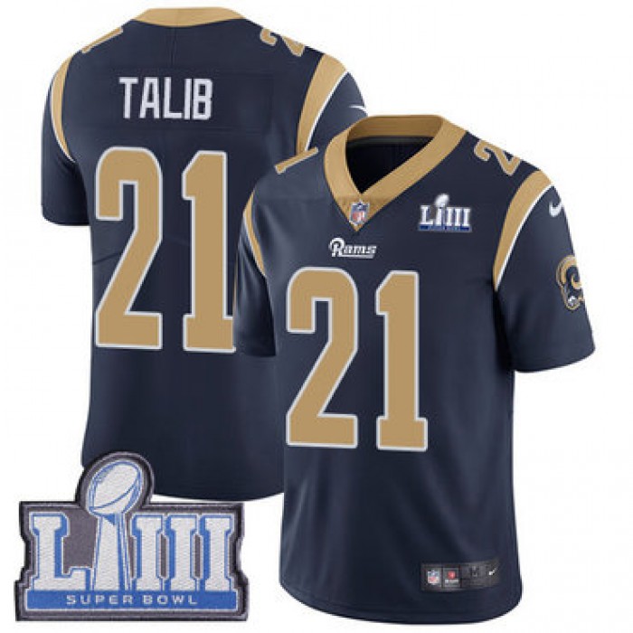 #21 Limited Aqib Talib Navy Blue Nike NFL Home Men's Jersey Los Angeles Rams Vapor Untouchable Super Bowl LIII Bound