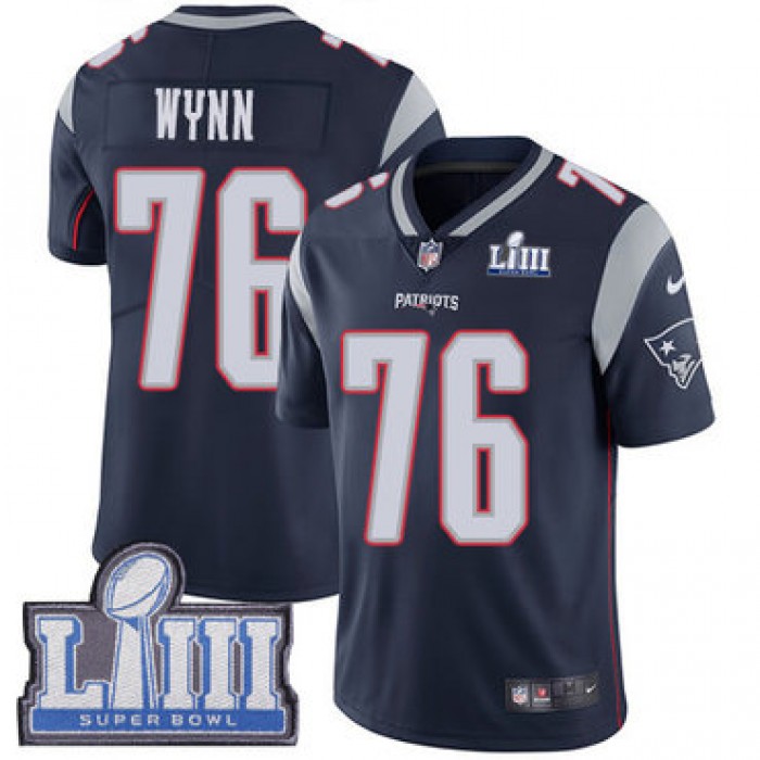 #76 Limited Isaiah Wynn Navy Blue Nike NFL Home Youth Jersey New England Patriots Vapor Untouchable Super Bowl LIII Bound