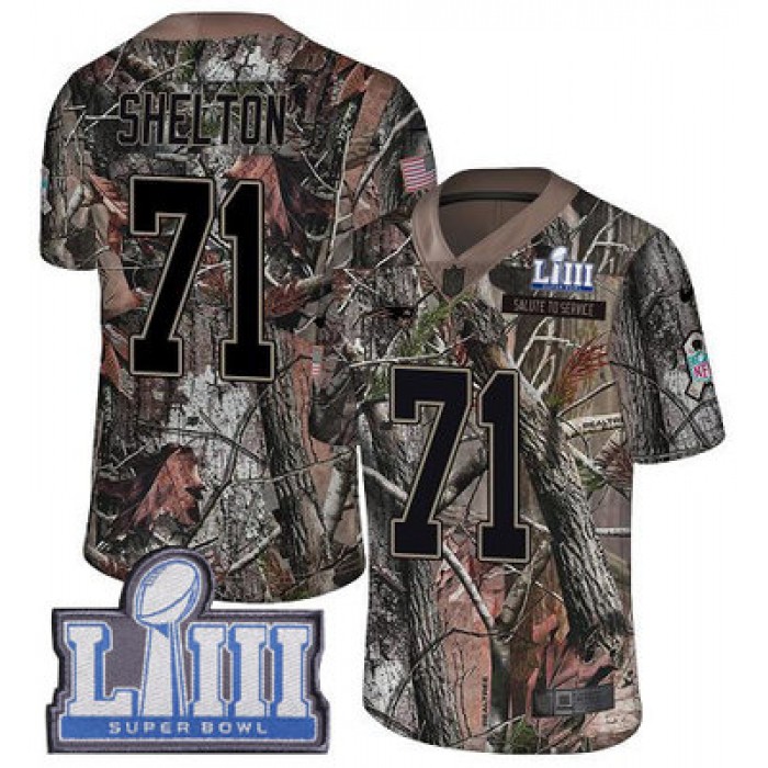 #71 Limited Danny Shelton Camo Nike NFL Youth Jersey New England Patriots Rush Realtree Super Bowl LIII Bound