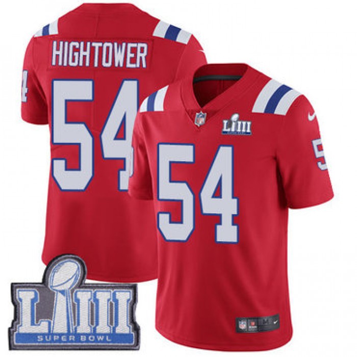 #54 Limited Dont'a Hightower Red Nike NFL Alternate Youth Jersey New England Patriots Vapor Untouchable Super Bowl LIII Bound