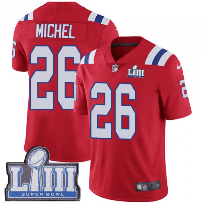 #26 Limited Sony Michel Red Nike NFL Alternate Youth Jersey New England Patriots Vapor Untouchable Super Bowl LIII Bound