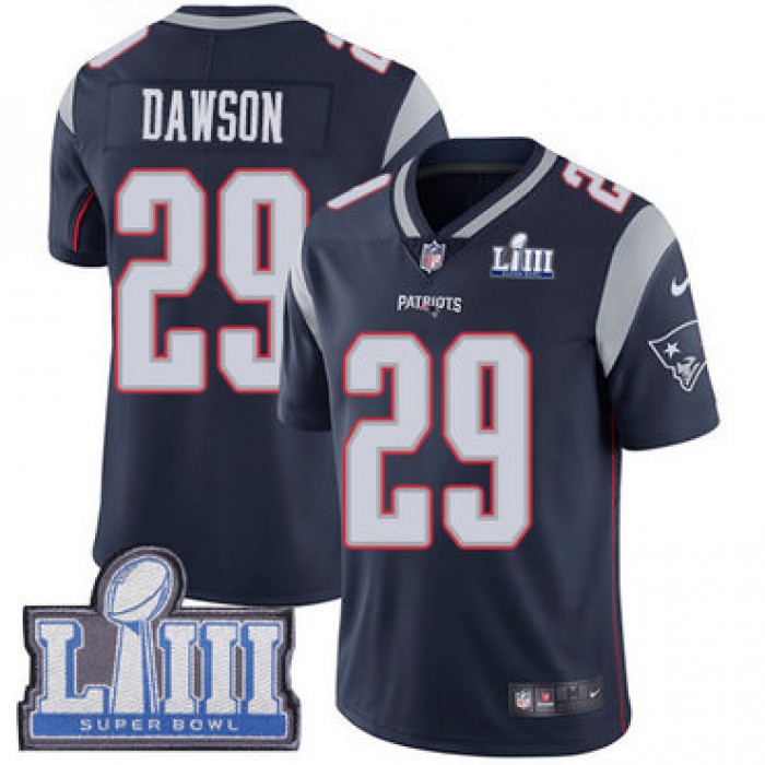 #29 Limited Duke Dawson Navy Blue Nike NFL Home Youth Jersey New England Patriots Vapor Untouchable Super Bowl LIII Bound
