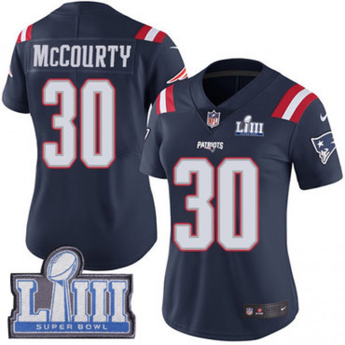 #30 Limited Jason McCourty Navy Blue Nike NFL Women's Jersey New England Patriots Rush Vapor Untouchable Super Bowl LIII Bound