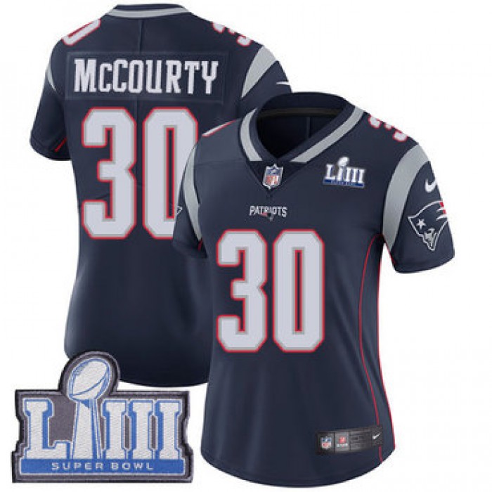 #30 Limited Jason McCourty Navy Blue Nike NFL Home Women's Jersey New England Patriots Vapor Untouchable Super Bowl LIII Bound