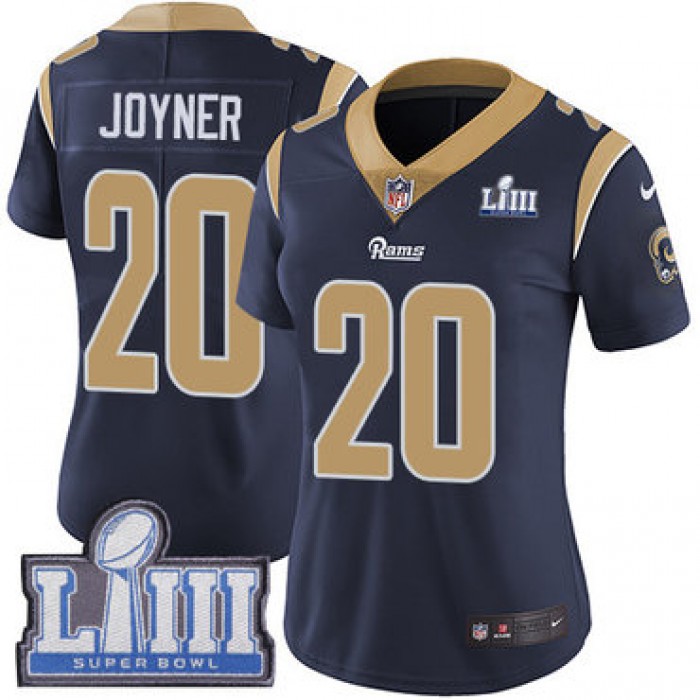 #20 Limited Lamarcus Joyner Navy Blue Nike NFL Home Women's Jersey Los Angeles Rams Vapor Untouchable Super Bowl LIII Bound