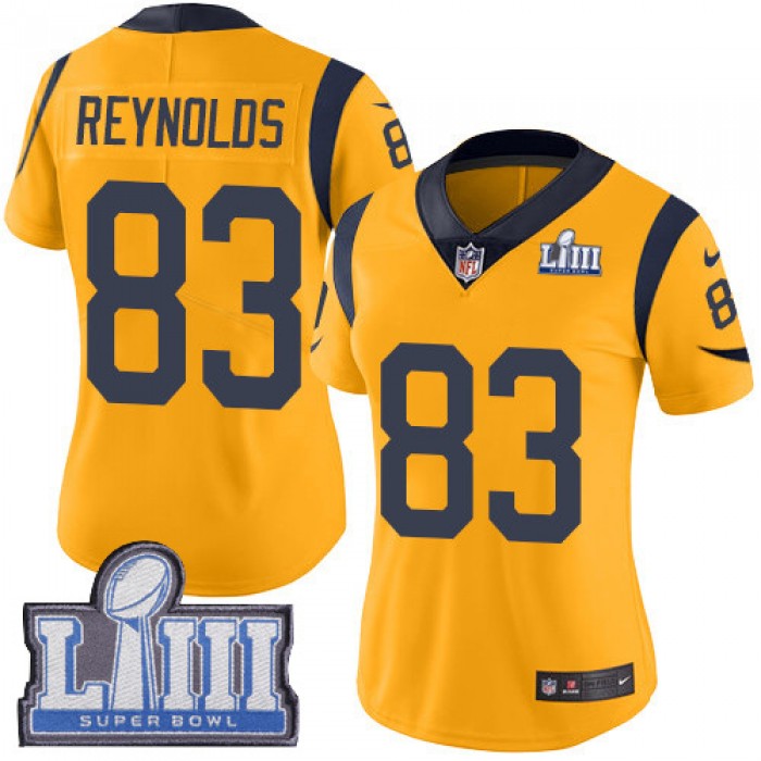 Women's Los Angeles Rams #83 Josh Reynolds Gold Nike NFL Rush Vapor Untouchable Super Bowl LIII Bound Limited Jersey