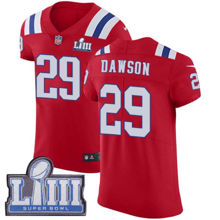 #29 Elite Duke Dawson Red Nike NFL Alternate Men's Jersey New England Patriots Vapor Untouchable Super Bowl LIII Bound