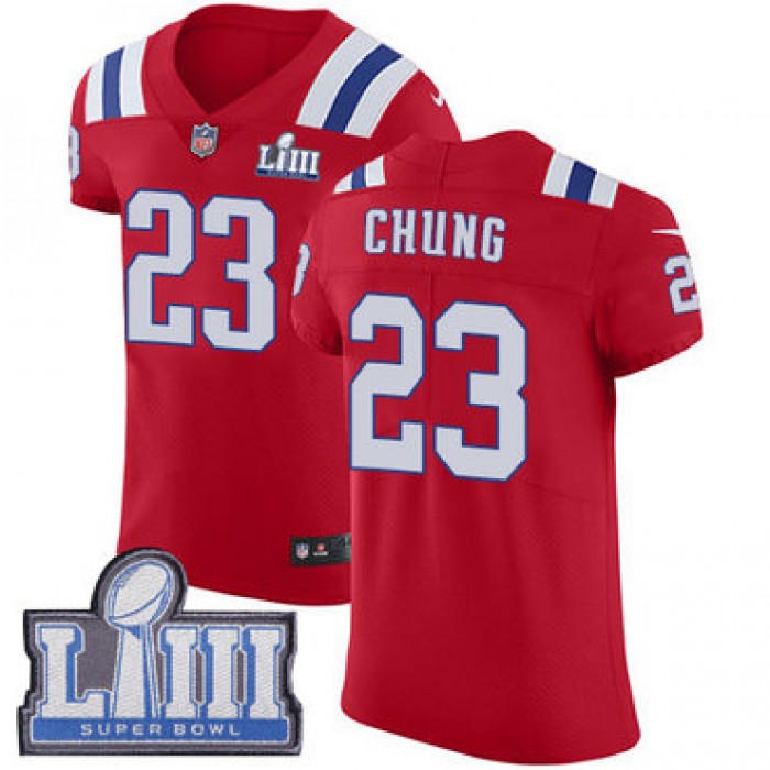 Men's New England Patriots #23 Patrick Chung Red Nike NFL Alternate Vapor Untouchable Super Bowl LIII Bound Elite Jersey