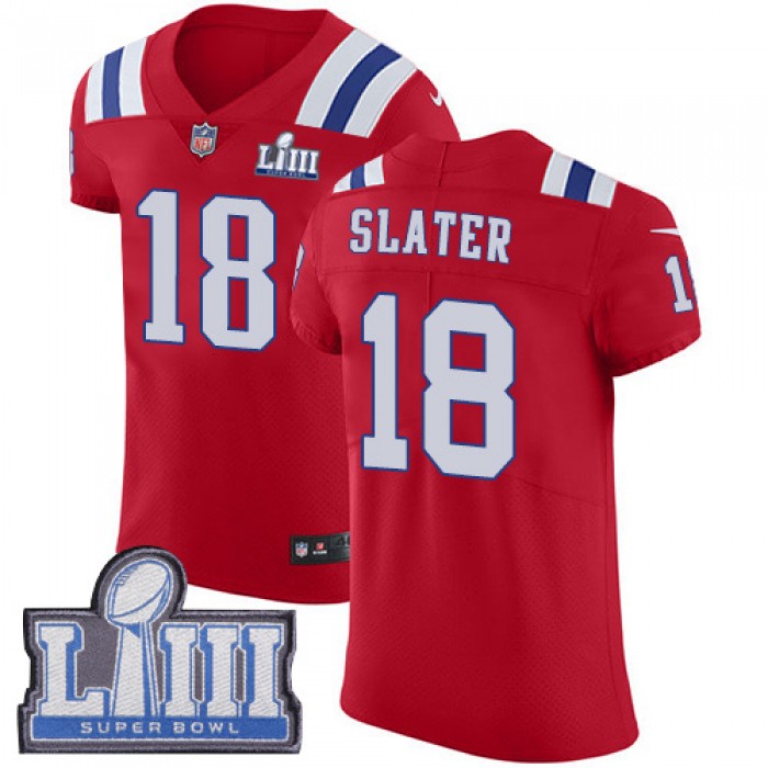 Men's New England Patriots #18 Matthew Slater Red Nike NFL Alternate Vapor Untouchable Super Bowl LIII Bound Elite Jersey
