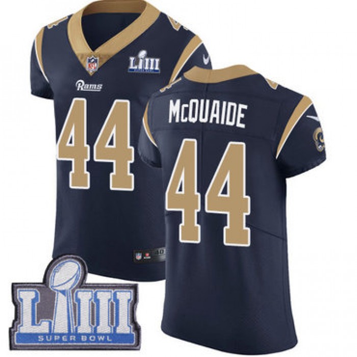 #44 Elite Jacob McQuaide Navy Blue Nike NFL Home Men's Jersey Los Angeles Rams Vapor Untouchable Super Bowl LIII Bound