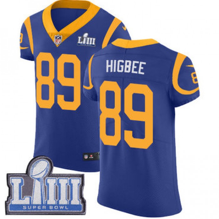 #89 Elite Tyler Higbee Royal Blue Nike NFL Alternate Men's Jersey Los Angeles Rams Vapor Untouchable Super Bowl LIII Bound