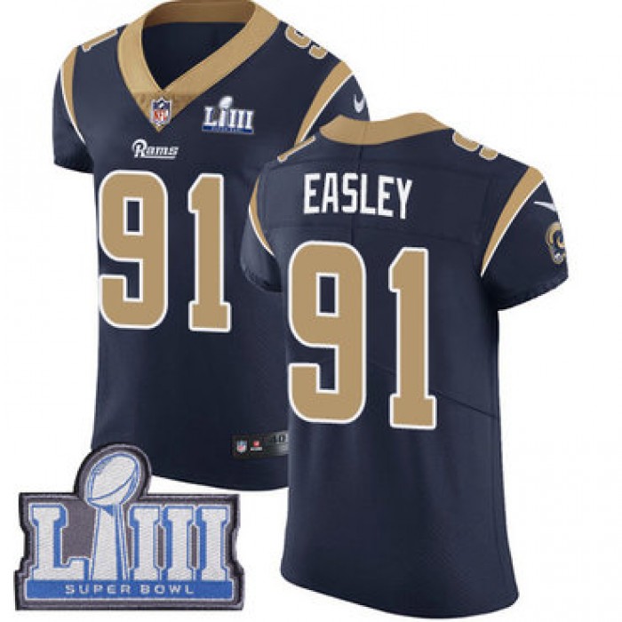 #91 Elite Dominique Easley Navy Blue Nike NFL Home Men's Jersey Los Angeles Rams Vapor Untouchable Super Bowl LIII Bound