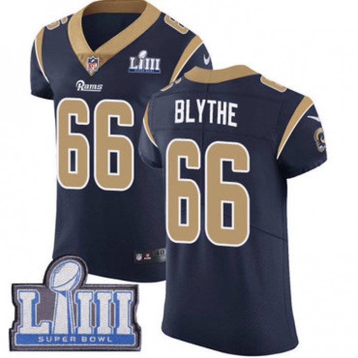 #66 Elite Austin Blythe Navy Blue Nike NFL Home Men's Jersey Los Angeles Rams Vapor Untouchable Super Bowl LIII Bound