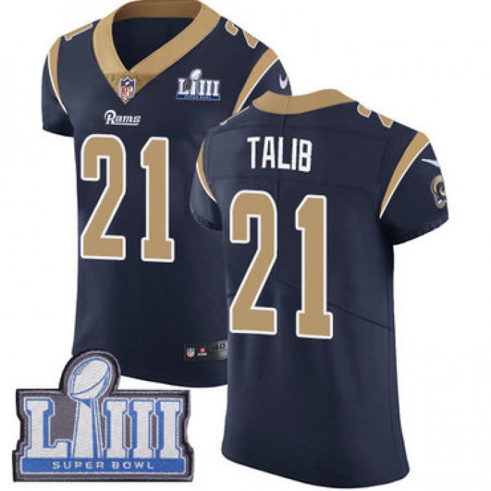 #21 Elite Aqib Talib Navy Blue Nike NFL Home Men's Jersey Los Angeles Rams Vapor Untouchable Super Bowl LIII Bound