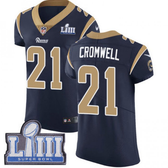 #21 Elite Nolan Cromwell Navy Blue Nike NFL Home Men's Jersey Los Angeles Rams Vapor Untouchable Super Bowl LIII Bound