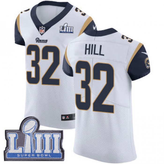 #32 Elite Troy Hill White Nike NFL Road Men's Jersey Los Angeles Rams Vapor Untouchable Super Bowl LIII Bound