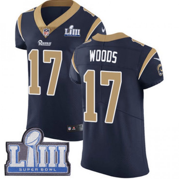 #17 Elite Robert Woods Navy Blue Nike NFL Home Men's Jersey Los Angeles Rams Vapor Untouchable Super Bowl LIII Bound
