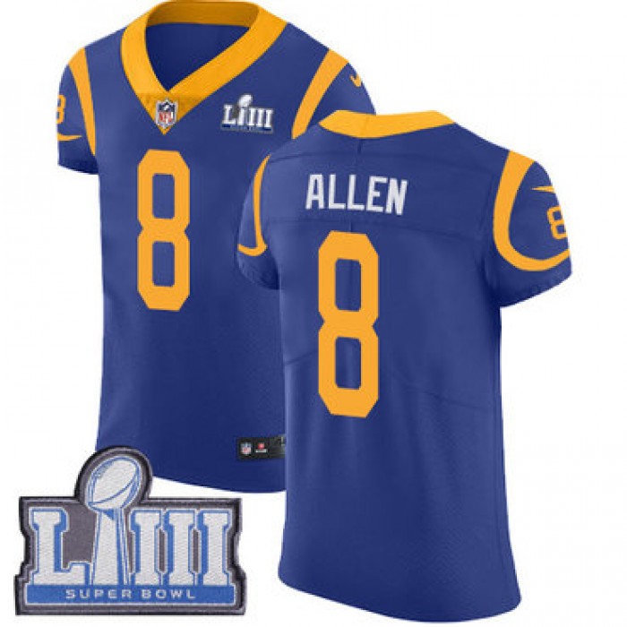 Men's Los Angeles Rams #8 Brandon Allen Royal Blue Nike NFL Alternate Vapor Untouchable Super Bowl LIII Bound Elite Jersey