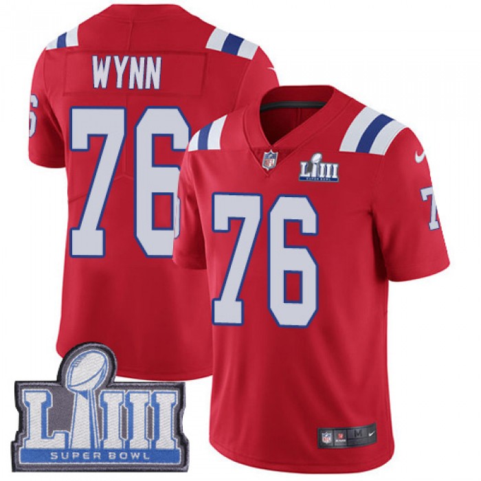 #76 Limited Isaiah Wynn Red Nike NFL Alternate Men's Jersey New England Patriots Vapor Untouchable Super Bowl LIII Bound