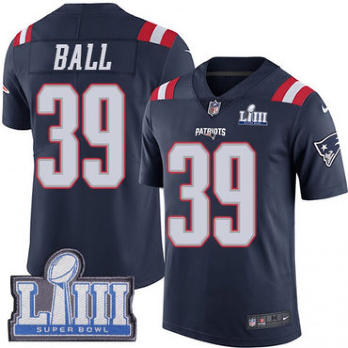 #39 Limited Montee Ball Navy Blue Nike NFL Men's Jersey New England Patriots Rush Vapor Untouchable Super Bowl LIII Bound