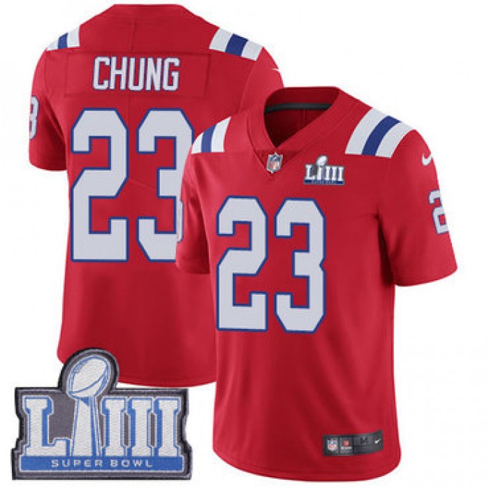 #23 Limited Patrick Chung Red Nike NFL Alternate Men's Jersey New England Patriots Vapor Untouchable Super Bowl LIII Bound