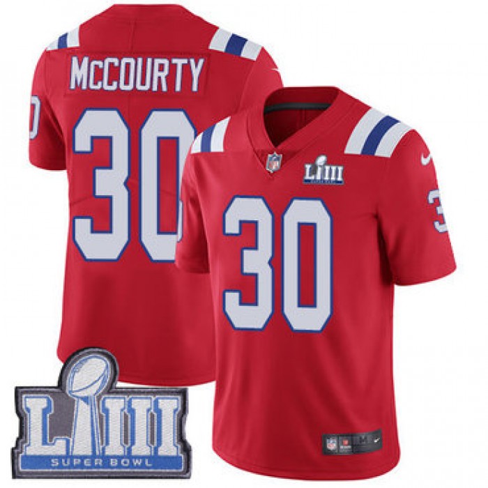 #30 Limited Jason McCourty Red Nike NFL Alternate Men's Jersey New England Patriots Vapor Untouchable Super Bowl LIII Bound