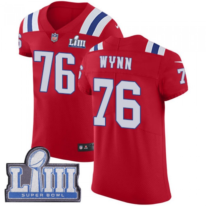 #76 Elite Isaiah Wynn Red Nike NFL Alternate Men's Jersey New England Patriots Vapor Untouchable Super Bowl LIII Bound