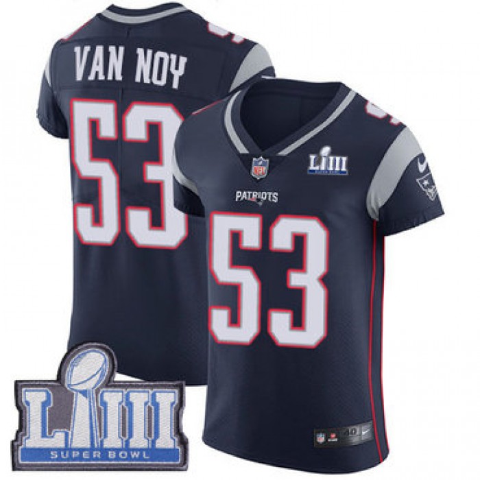 #53 Elite Kyle Van Noy Navy Blue Nike NFL Home Men's Jersey New England Patriots Vapor Untouchable Super Bowl LIII Bound