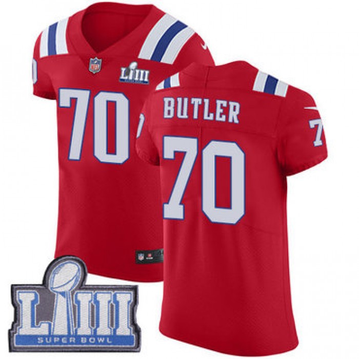 #70 Elite Adam Butler Red Nike NFL Alternate Men's Jersey New England Patriots Vapor Untouchable Super Bowl LIII Bound