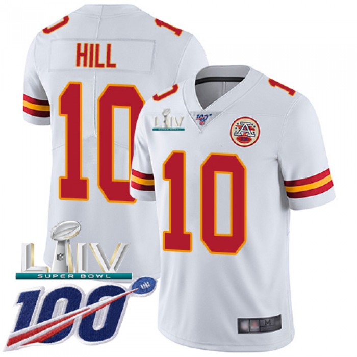 Nike Chiefs #10 Tyreek Hill White Super Bowl LIV 2020 Men's Stitched NFL 100th Season Vapor Untouchable Limited Jersey