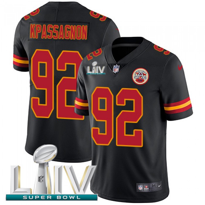 Nike Chiefs #92 Tanoh Kpassagnon Black Super Bowl LIV 2020 Men's Stitched NFL Limited Rush Jersey