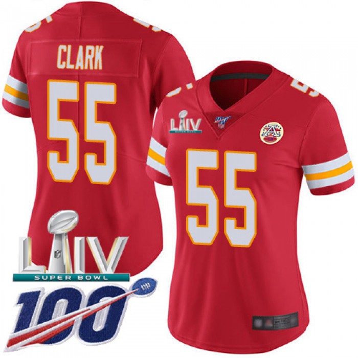 Nike Chiefs #55 Frank Clark Red Super Bowl LIV 2020 Team Color Women's Stitched NFL 100th Season Vapor Untouchable Limited Jersey