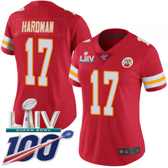 Nike Chiefs #17 Mecole Hardman Red Super Bowl LIV 2020 Team Color Women's Stitched NFL 100th Season Vapor Untouchable Limited Jersey