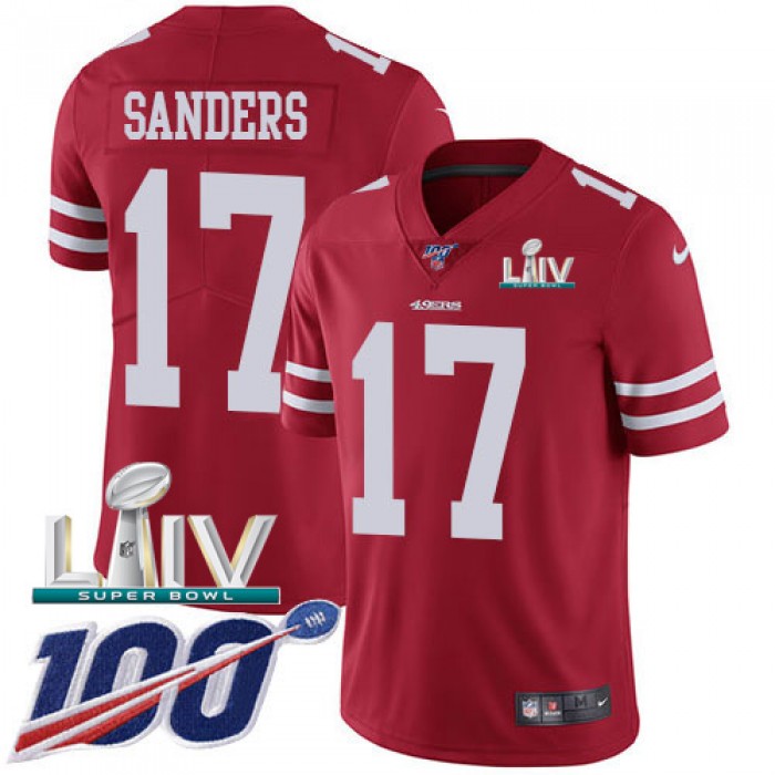 Nike 49ers #17 Emmanuel Sanders Red Super Bowl LIV 2020 Team Color Youth Stitched NFL 100th Season Vapor Limited Jersey