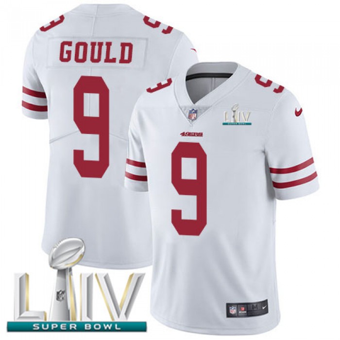Nike 49ers #9 Robbie Gould White Super Bowl LIV 2020 Youth Stitched NFL Vapor Untouchable Limited Jersey