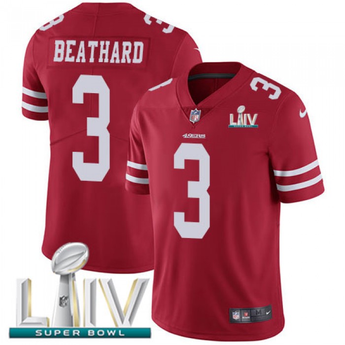 Nike 49ers #3 C.J. Beathard Red Super Bowl LIV 2020 Team Color Youth Stitched NFL Vapor Untouchable Limited Jersey
